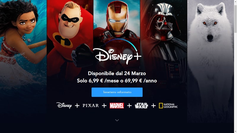 come funziona Disney+ quando esce in italia, prezzo e costo programmi tv catalogo